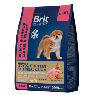 Brit Premium Dog Puppy and Junior Large and Giant курицей для щенков крупных и гигантских пород