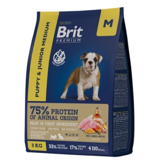 Brit Premium Dog Puppy and Junior Medium с курицей для щенков средних пород