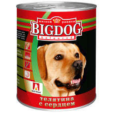 Влажный корм для собак БигДог (BigDog), Телятина с сердцем