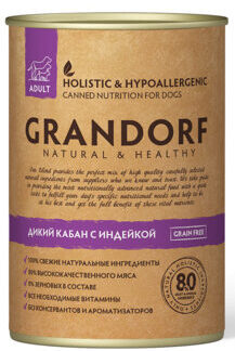 Grandorf консервы для собак: кабан с индейкой