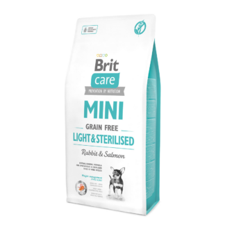 Brit Care MINI Light&Sterilised c кроликом и лососем для стерилизованных или собак с лишним весом