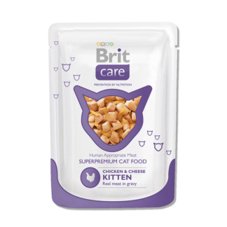 Суперпремиальный влажный корм для котят BRIT Care Cat Курица и сыр