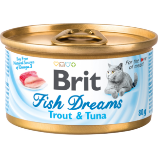 Консервы суперпремиум класса для кошек BRIT Fish Dreams с форелью и тунцом