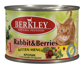 Berkley консервы для котят, с кроликом и лесными ягодами