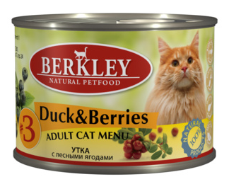 Berkley консервы для кошек, с уткой и лесными ягодами