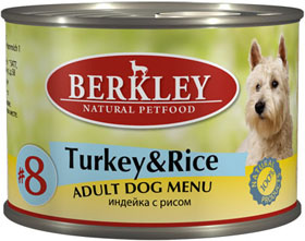 Berkley консервы для собак с индейкой и рисом