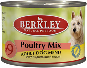 Berkley консервы для собак рагу из птицы: цыпленок, индейка и утка
