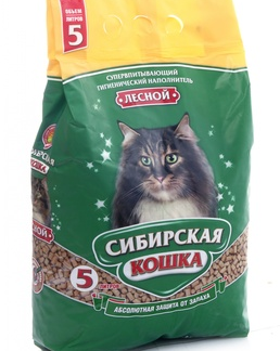 Сибирская кошка древесный наполнитель “Лесной”