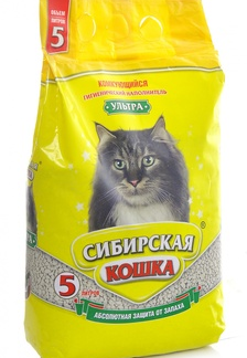 Сибирская кошка комкующийся наполнитель "Ультра"
