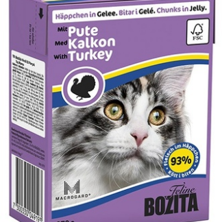 Bozita кусочки в желе для кошек, с рубленой индейкой