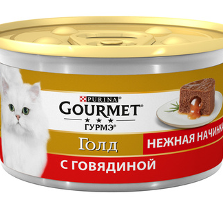 Gourmet консервы для кошек Gourmet Gold нежная начинка с говядиной
