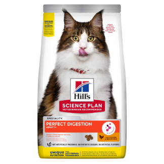 Hill's Science Plan PERFECT DIGESTION для взрослых кошек, с курицей и коричневым рисом