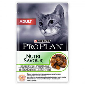 PRO PLAN® NUTRISAVOUR® ADULT для взрослых кошек, с ягненком в желе