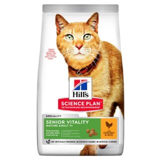 HILL'S SCIENCE PLAN Senior Vitality сухой корм для пожилых кошек старше 7 лет, с Курицей и рисом