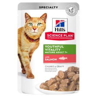 HILL'S SCIENCE PLAN Youthful Vitality влажный корм для пожилых кошек старше 7 лет, с Лососем, в форме пауча