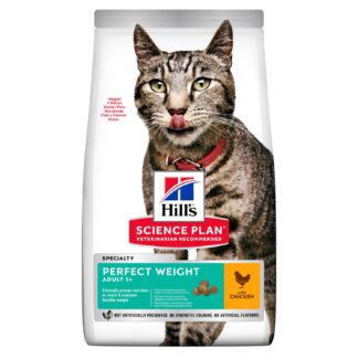 Сухой корм Hill's Science Plan Perfect Weight для взрослых кошек, склонных к набору лишнего веса, с курицей