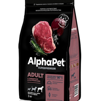 AlphaPet c говядиной и потрошками для взрослых собак крупных пород